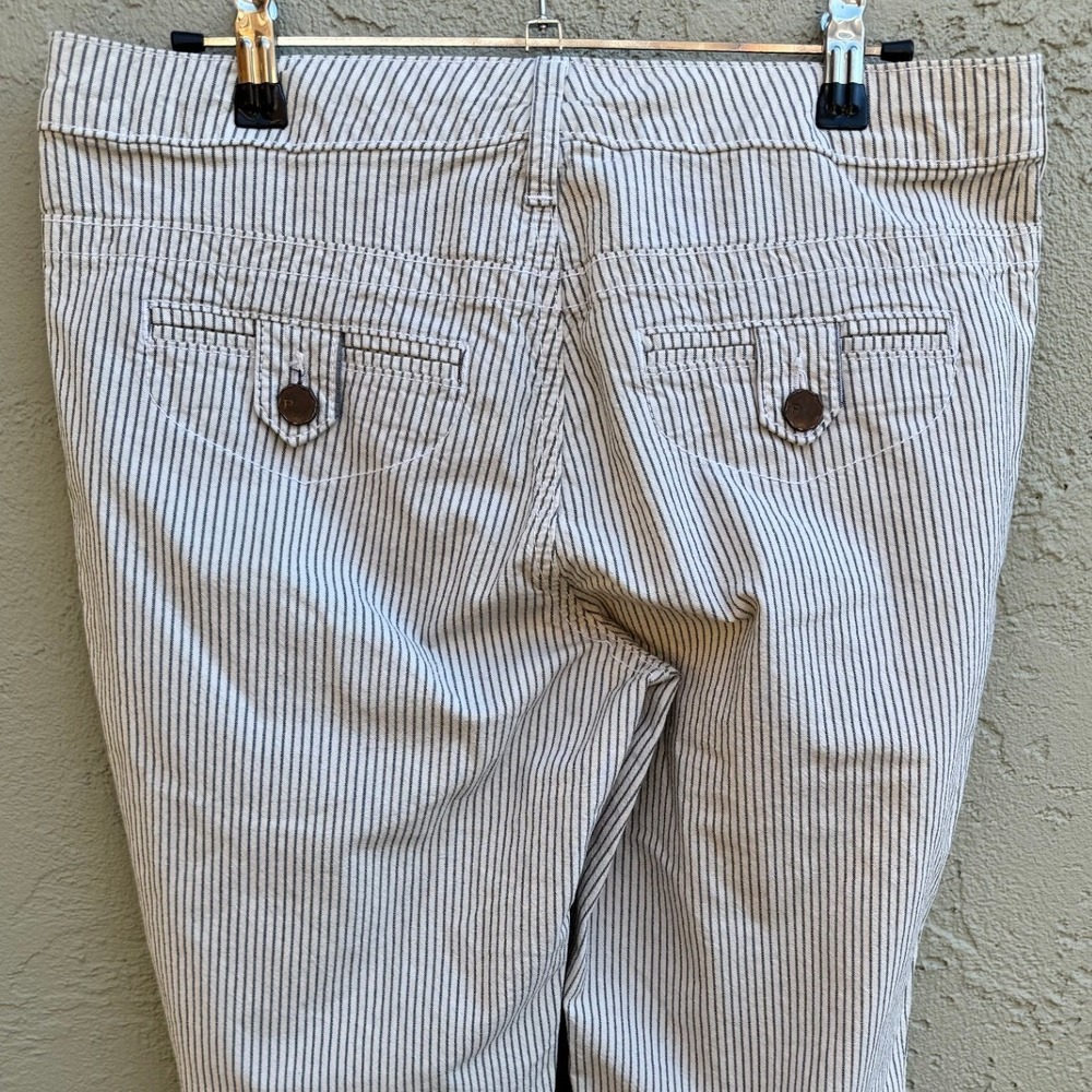 Pure Color Womens Navy White Striped Flare Jeans SZ 30 Nautical Minimalist - Picture 5 of 9